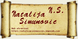 Natalija Simunović vizit kartica